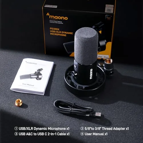 Microphone Maono PD300X USB-C et XLR - vue 9