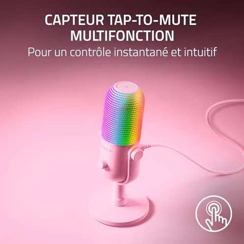 Microphone Razer Seiren V3 Chroma USB Rose - vue 3