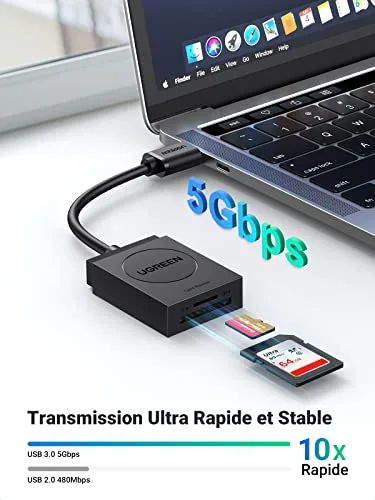 UGREEN Lecteur de carte SD/Micro SD USB 3.0 2-en-1 - vue 2