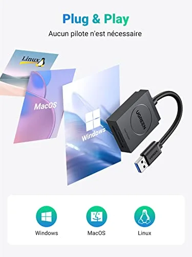 UGREEN Lecteur de carte SD/Micro SD USB 3.0 2-en-1 - vue 7