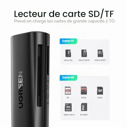UGREEN Lecteur de carte SD/Micro SD USB 3.0 - vue 7