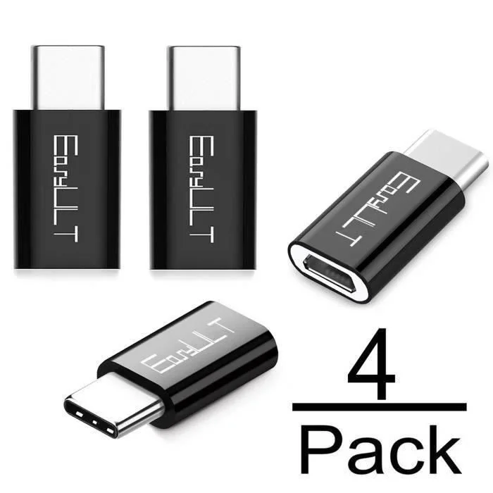 Pearl Adaptateur USB-C vers Micro-USB 4 pièces