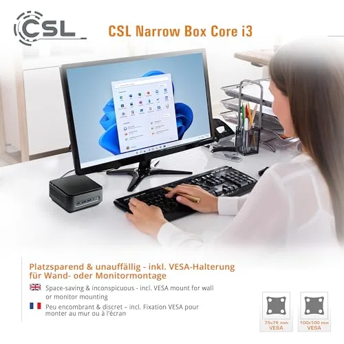 Mini PC CSL Narrow Box i3-N305 32GB 1TB - vue 8