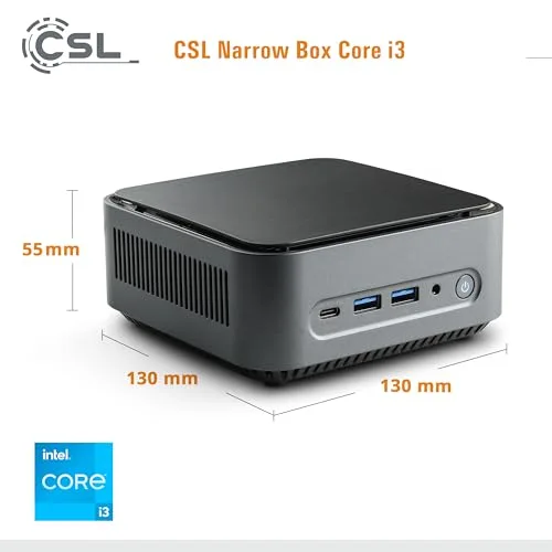 Mini PC CSL Narrow Box i3-N305 8GB 2TB - vue 2