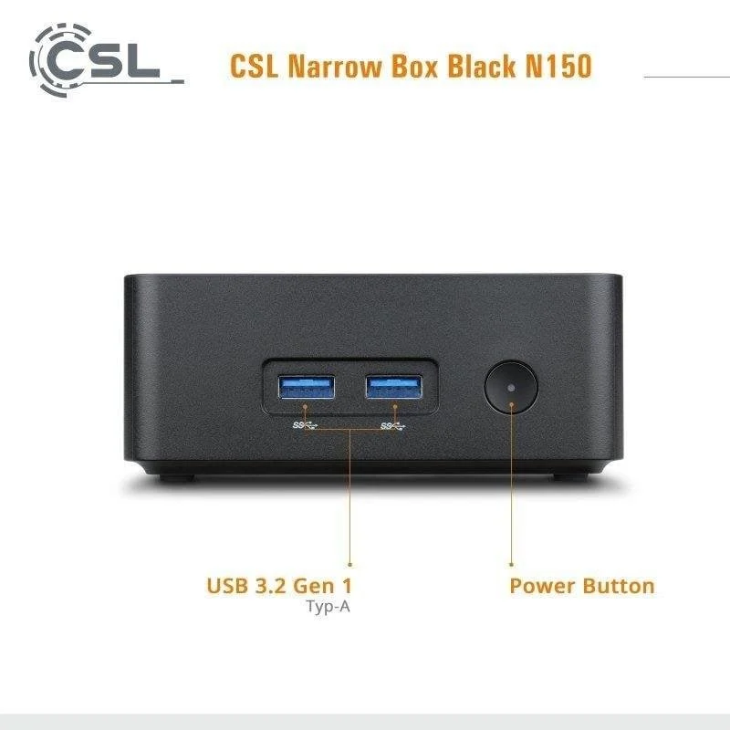 Mini PC CSL Narrow Box Intel N150 32GB 2TB - vue 4