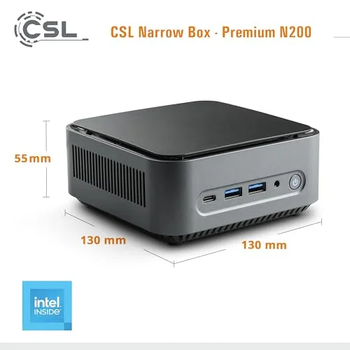 Mini PC CSL Narrow Box Premium Intel N200 16GB 1TB - vue 2