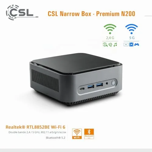 Mini PC CSL Narrow Box Premium Intel N200 16GB 500GB - vue 7