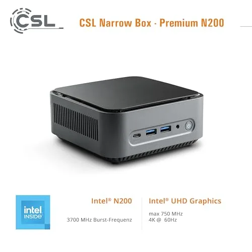Mini PC CSL Narrow Box Premium Intel N200 8GB 1TB - vue 6