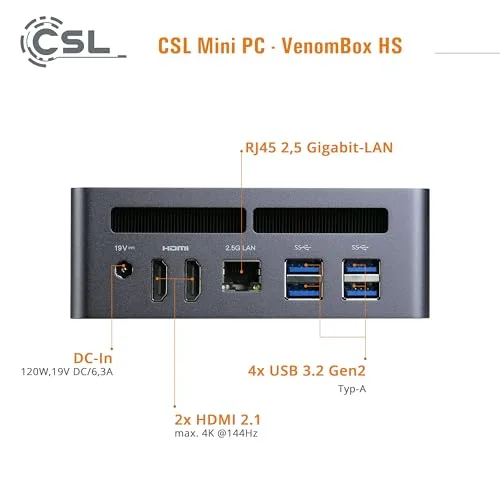 Mini PC CSL VenomBox 8845HS 16GB 2TB - vue 4
