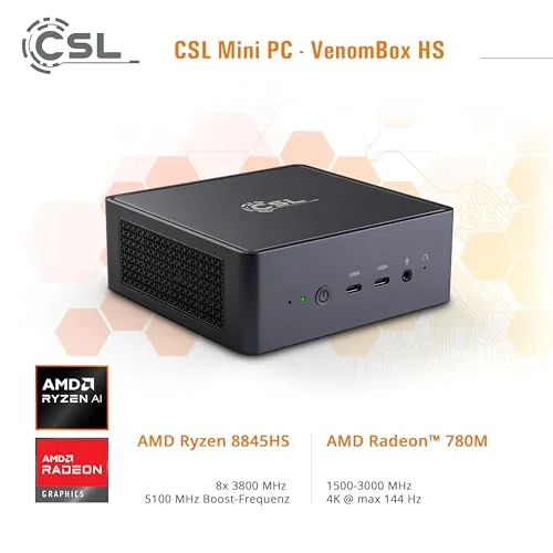 Mini PC CSL VenomBox 8845HS 32GB 500GB - vue 6