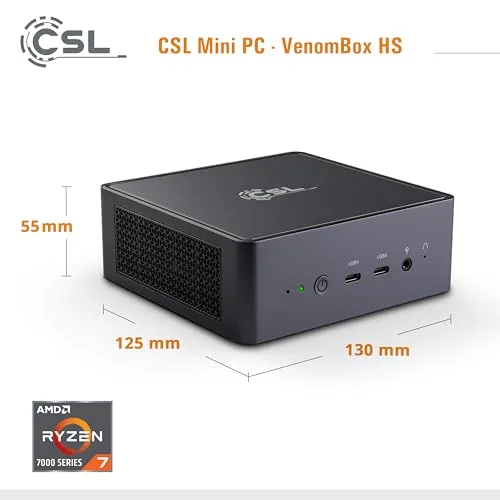 Mini PC CSL Venombox AMD Ryzen 7 8845HS - vue 2