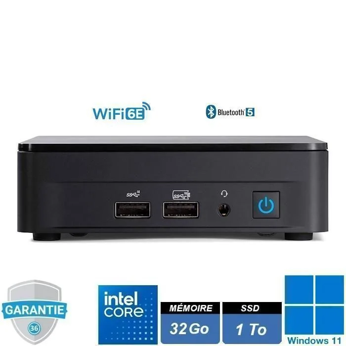 ASUS NUC 12 Pro NUC12WSKi7 i7-1260P 32 Go 1 To
