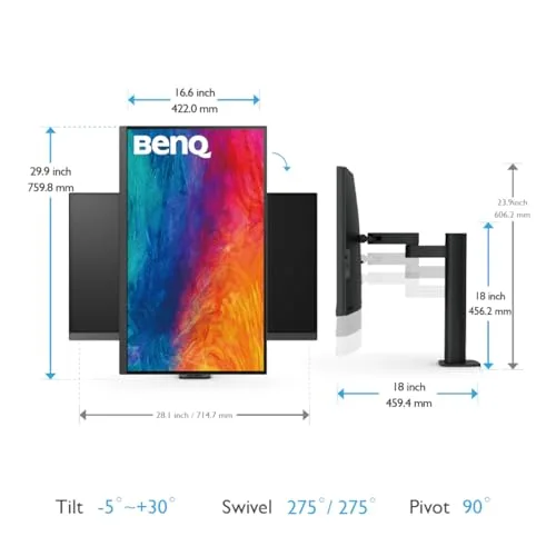 BenQ PD3205UA 32" 4K IPS HDR10 USB-C - vue 6