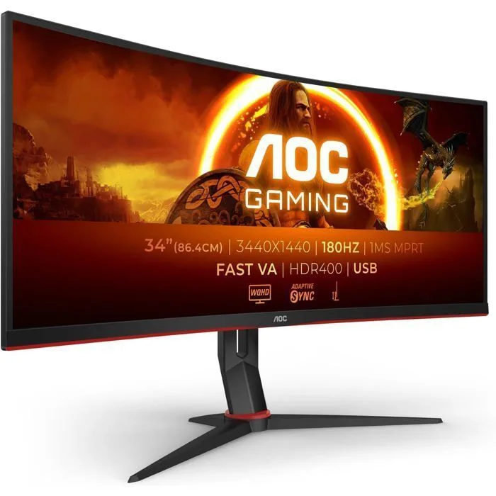 AOC CU34G2XPD/BK 34" incurvé 180 Hz