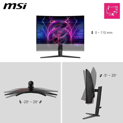MSI MPG 275CQRXF 27" WQHD 240 Hz incurvé - vue 4