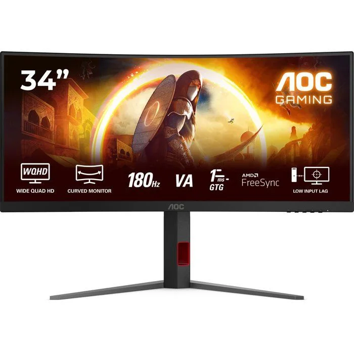 AOC CU34G4 34" UWQHD 180 Hz Fast VA incurvé