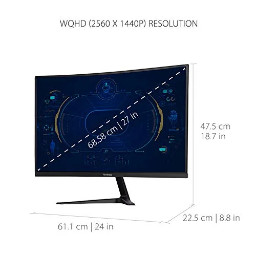 ViewSonic VX2718-2KPC-MHD 27" QHD 165 Hz incurvé - vue 5