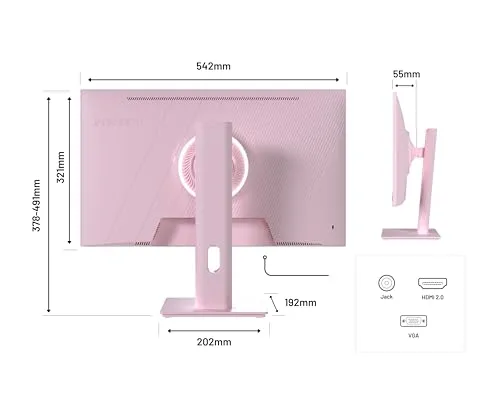 JAPANNEXT JN-IPS238G120F-HSP-PK 23,8" IPS FHD 120 Hz rose - vue 3