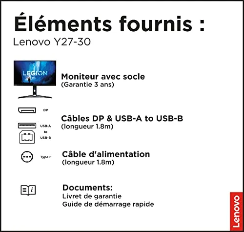 Lenovo Legion Y27-30 27" FHD IPS 165 Hz - vue 5