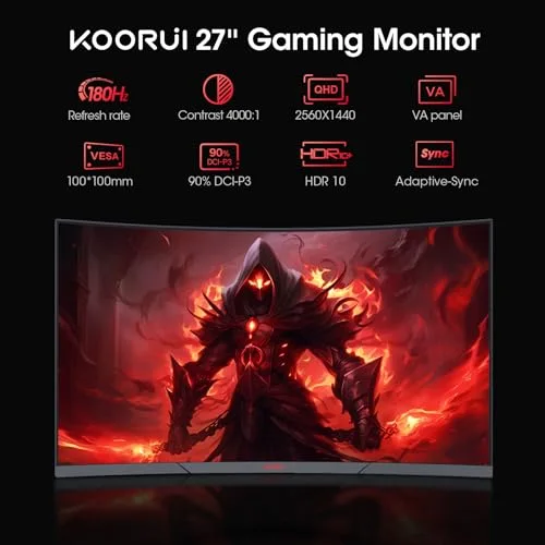 KOORUI 27E6QC 27" QHD 144Hz incurvé - vue 2
