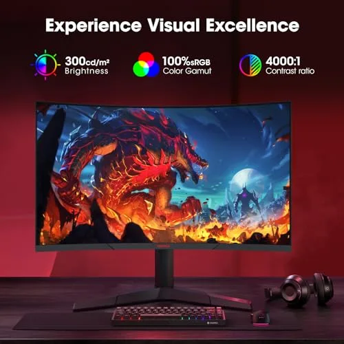 KOORUI 27E6QC 27" QHD 144Hz incurvé - vue 5