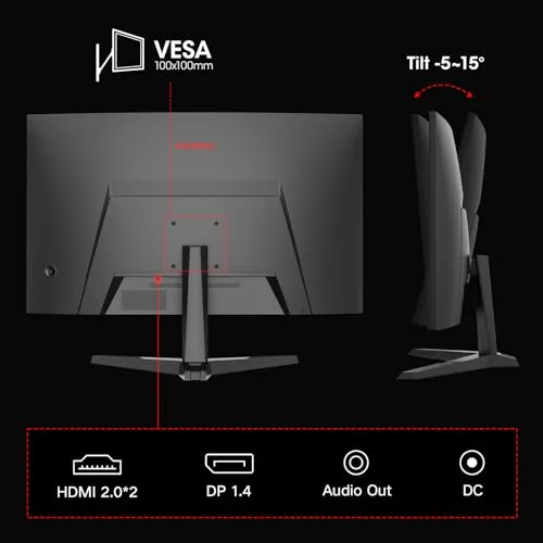 KOORUI 27E6QC 27" QHD 144Hz incurvé - vue 7