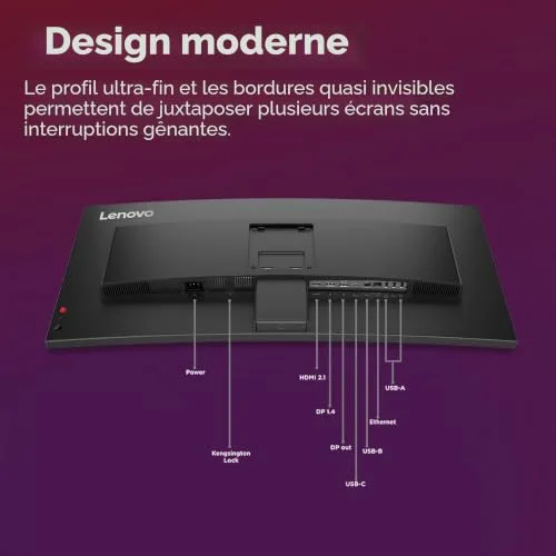 Lenovo ThinkVision P34WD-40 34" UWQHD 120 Hz IPS - vue 4