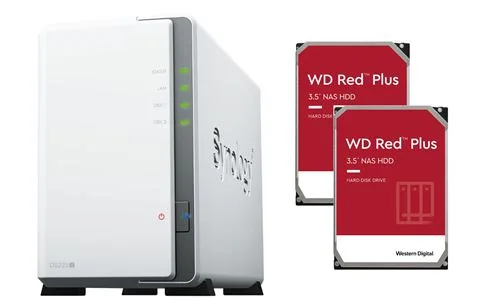 Serveur NAS Synology DS223J 8To (2x WD Red 4To)