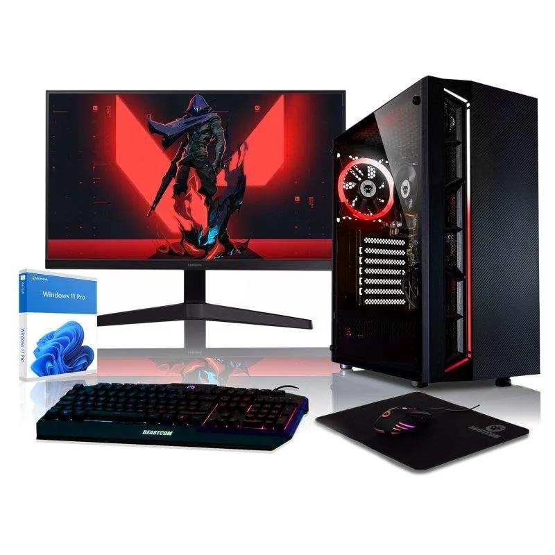 PC fixe PC Bureau BEASTCOM Q3 Ryzen 3 16GB 512GB Vega 8 24" - 559,99 €
