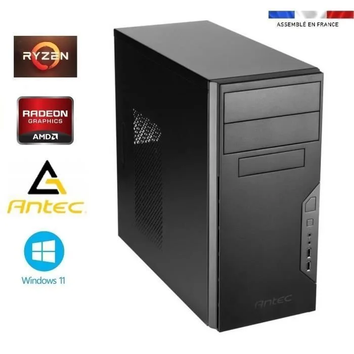 Antec PC Bureau Ryzen 7 5700G 32 Go SSD 2 To Wi‑Fi