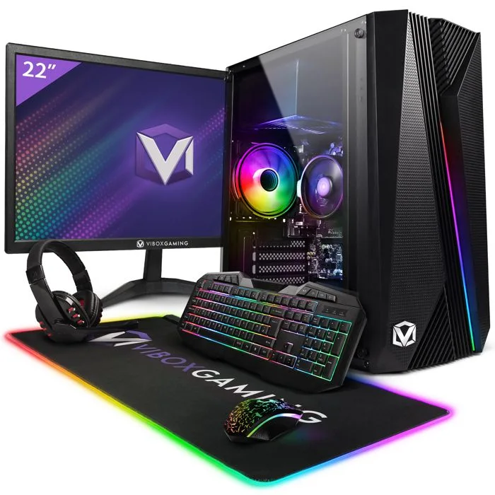 Vibox I-72 PC gamer complet Ryzen 3 3200G, Vega 8, 8 Go