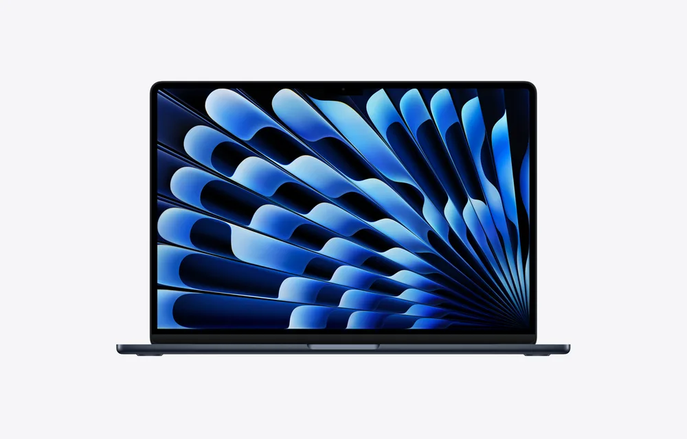 Apple MacBook Air 15" 1 To SSD 32 Go RAM Puce M5 CPU 10 cœurs GPU 10 cœurs Minuit — face avant