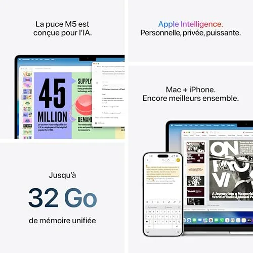 MacBook Air 13" M5 16Go 512Go Minuit - vue 5