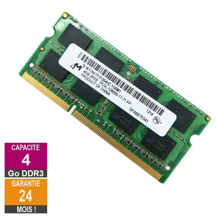 Micron MT8KTF51264HZ-1G6E1 4Go DDR3L SO-DIMM 1600MHz