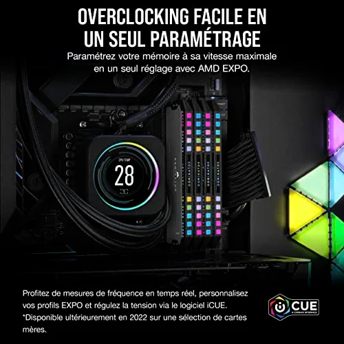 Corsair Dominator Platinum RGB 64 Go Kit 2x32Go DDR5 6000 MHz - vue 6