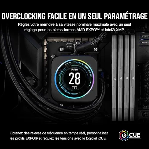 Corsair Vengeance 32 Go Kit 2x16Go DDR5 5200 MHz - vue 4