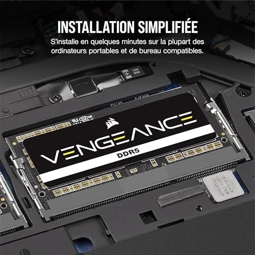 Corsair Vengeance 96 Go Kit 2x48Go DDR5 5200 MHz - vue 4