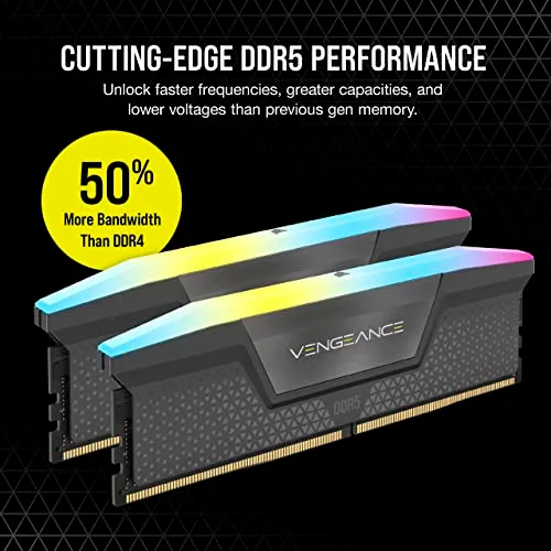 Corsair Vengeance RGB 32 Go Kit 2x16Go DDR5 5200 MHz - vue 3