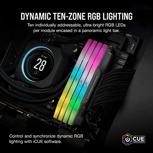 Corsair Vengeance RGB 32 Go Kit 2x16Go DDR5 5200 MHz - vue 4