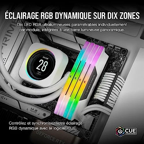 Corsair Vengeance RGB 32 Go Kit 2x16Go DDR5 6000 MHz - vue 4