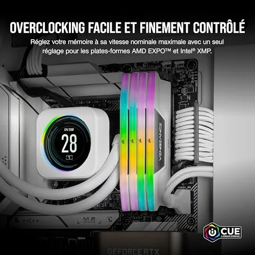 Corsair Vengeance RGB 32 Go Kit 2x16Go DDR5 6400 MHz - vue 5