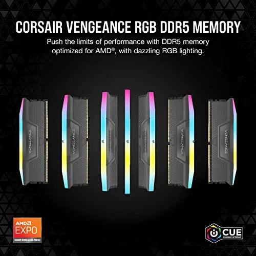 Corsair Vengeance RGB 64 Go Kit 2x32Go DDR5 5200 MHz - vue 2
