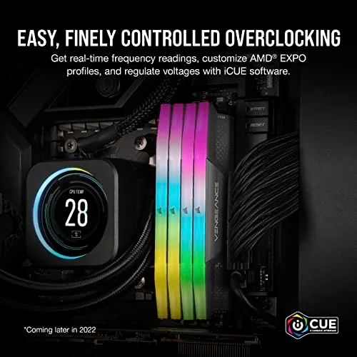 Corsair Vengeance RGB 64 Go Kit 2x32Go DDR5 5600 MHz - vue 5