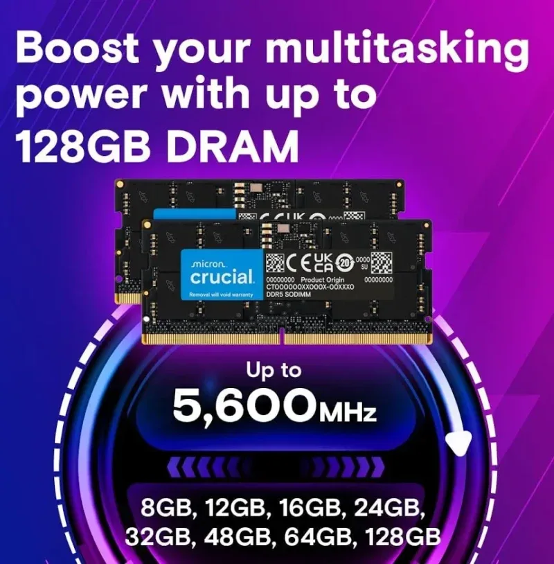 Crucial SO-DIMM 8 Go DDR5 5600 MHz - vue 3