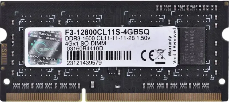 G.Skill 4 Go DDR3 1600 MHz - vue principale