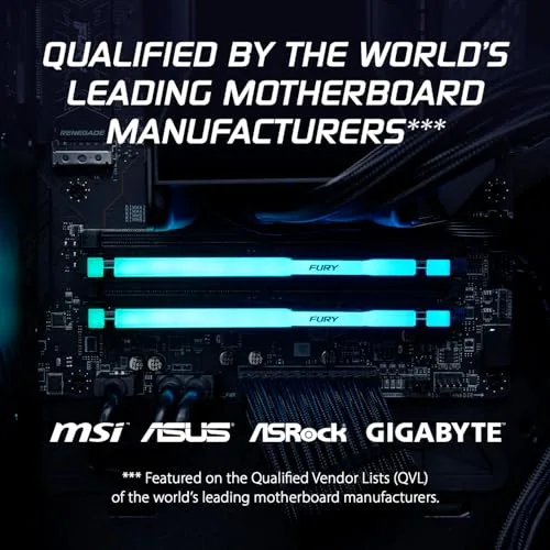 Kingston Fury Beast RGB 16 Go DDR5 6000 MHz - vue 3