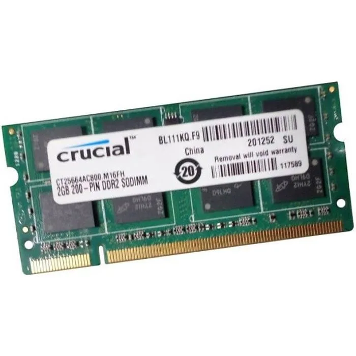 Crucial CT25664AC800 2Go DDR2 SO-DIMM 800MHz CL6