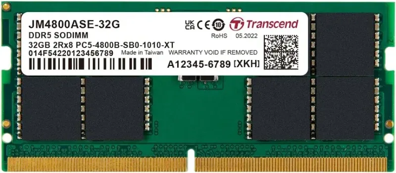 Transcend JetRam 32 Go DDR5 4800 MHz - vue principale