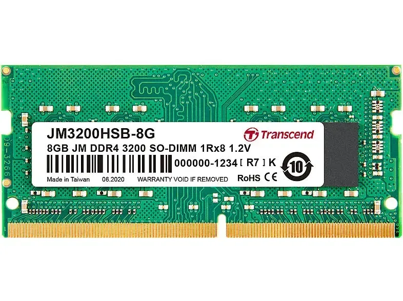 Transcend JetRam 8 Go DDR4 3200 MHz - vue principale