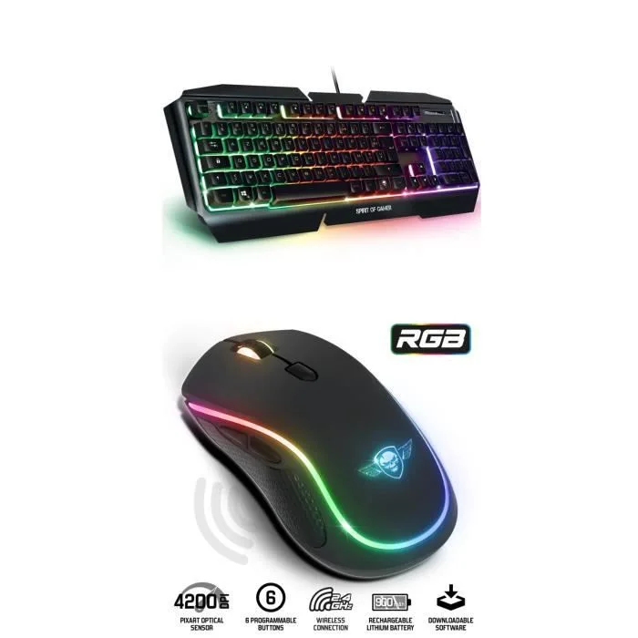 Spirit of Gamer PRO-MK5 Pack gaming clavier-souris RGB 4200 DPI